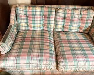 Vintage Plaid Loveseat Sofa by Simmons second image