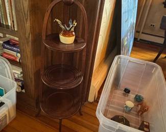 Antique Mahogany Tier Muffin Stand