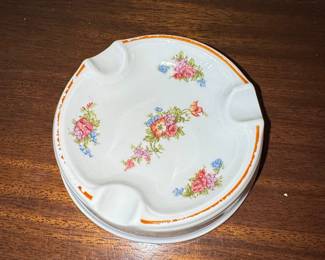 Vintage Floral Ceramic Ashtray