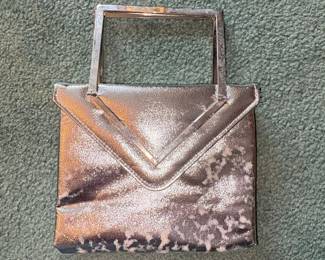 Vintage Silver Tone Geometric Handbag