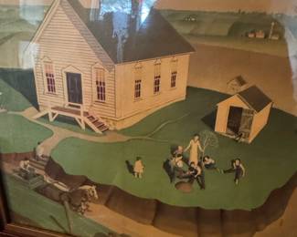 Grant Wood Schoolhouse Print second image