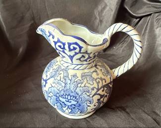 Blue and White Porcelain Pitcher China Blue by Seymour Mann second image