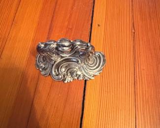 Ornate Silver Tone Metal Handle or Bracket