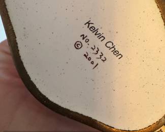 Kelvin Chen Porcelain Teapot Blue Floral Design Van Gogh Irises second image