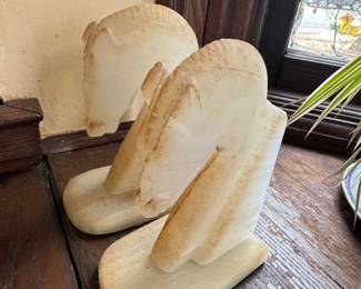 Vintage Onyx Horse Head Bookends