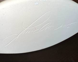 White Ceramic Abstract Two Faces Vase Signed Jamie Mc second image