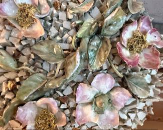 Capodimonte Style Ceramic Floral Mosaic Vase second image