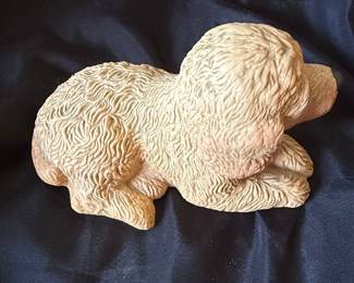 Vintage Ceramic Poodle Dog Figurine