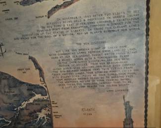New York Harbor Map with Emma Lazaruss The New Colossus second image