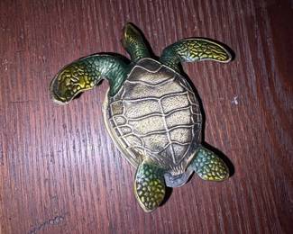 Enamel Jeweled Sea Turtle Trinket Box third image