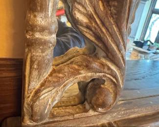 Antique Italian Baroquestyle Parcelgilt, Handcarved Wall Mirror second image