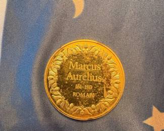 Marcus Aurelius Commemorative Medal  Gold Plated Bronze second image