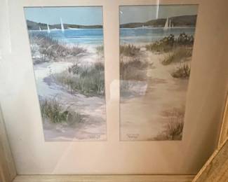 Diptych Seascape Watercolor Paintings