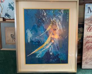 Abstract Nautical Sailboat Painting