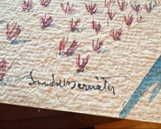 Watercolor Painting of San Miguel Mission in Winter by Sandra Sermati second image