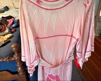 Vintage Emilio Pucci Silk Kaftan Dress with Saks Fifth Avenue Label  Venezia Print third image
