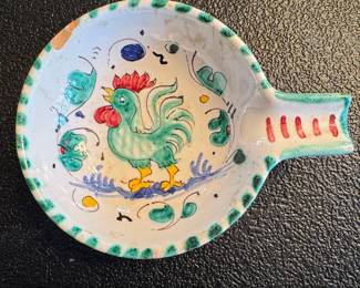 Vintage Deruta HandPainted Rooster Ashtray or Trinket Dish