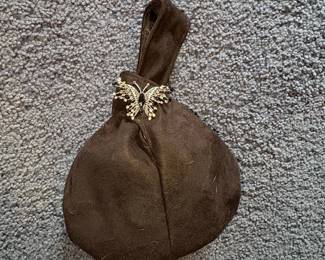 Vintage Rhinestone Butterfly Clutch Purse