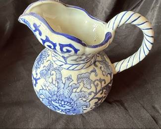 Blue and White Porcelain Pitcher China Blue by Seymour Mann
