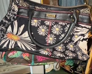 Desigual Patchwork Floral Canvas Satchel Bag