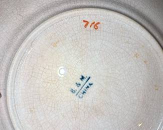 B.  M. China Blue Floral Plate second image