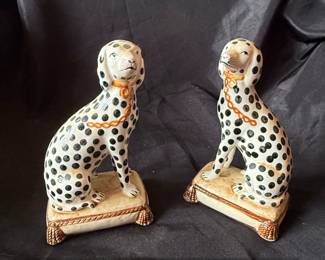 Pair of Staffordshire Style Ceramic Dalmatian Dog Figurines