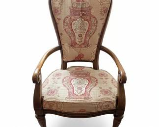 Antique Chinoiserie Upholstered Dining Chair