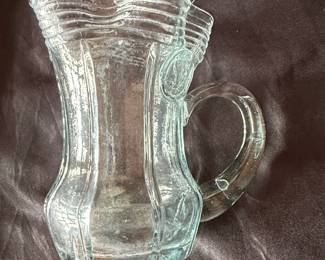 Antique Glass Pitcher with Applied Handle second image