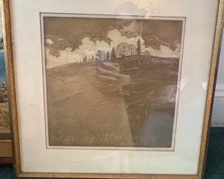 George Ivers Etching Meadowland