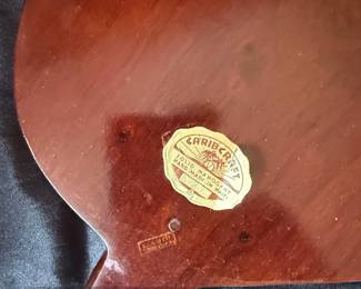 Vintage Caribcraft Solid Mahogany HandCarved LeafShaped Serving Tray third image