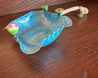 Chinese Enamel Lotus Leaf Ladle