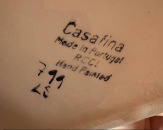 Vintage Hand Painted Ceramic Basket with Twisted Handle Made in Portugal second image