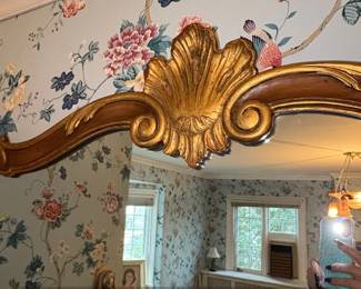Vintage French Rococo Giltwood Mirror with Scallop Shell Accent second image