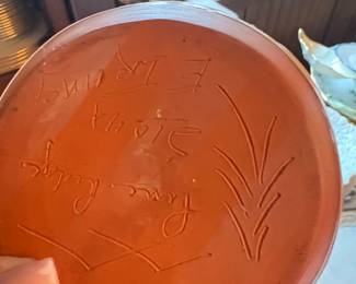 HandPainted Santa Clara Pueblo Redware Pottery Bowl second image