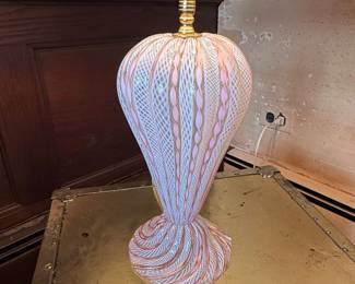 Vintage Murano Latticino Glass Table Lamp second image