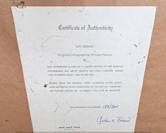 William Nelson Daybreak Original Lithograph fourth image