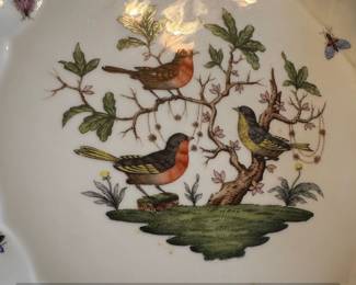 Herend Hungary Handpainted Rothschild Bird Porcelain Chop Plate second image