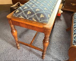 Vintage Nautical Sailboat Upholstered Rocking Chair and Ottoman Set third image