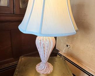 Vintage Murano Latticino Glass Table Lamp third image