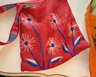 Embroidered Floral Tote Bag