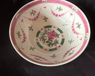 Chinese Export Famille Rose Punch Bowl