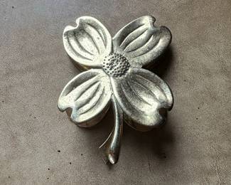 Vintage Dogwood Flower Brooch