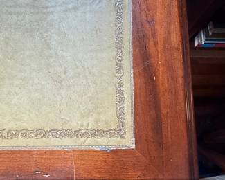 Antique French Louis XV Style Walnut Bureau Plat with Leather Inlay second image