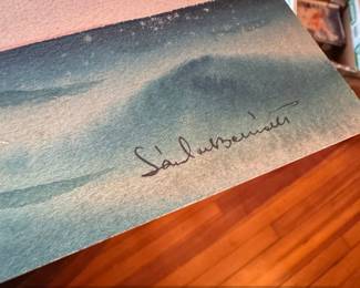 Watercolor Painting of a Schooner by Sndor Bernth second image