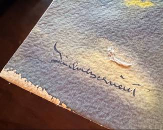 Watercolor Landscape of a Village Church by Sandor Beranth second image