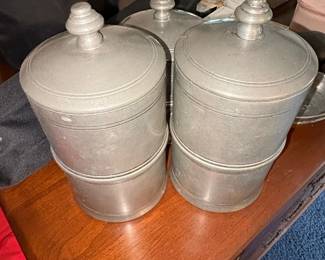 Pewter Canisters with Lids