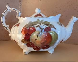Hammersley Co. Bone China Teapot with Fruit and Pineapple Decoration second image