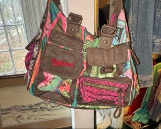 Desigual Multicolor Canvas MultiPockets Shoulder Bag