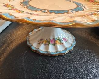 Crown Staffordshire Lyric Tunis Blue Pattern Cake Stand second image