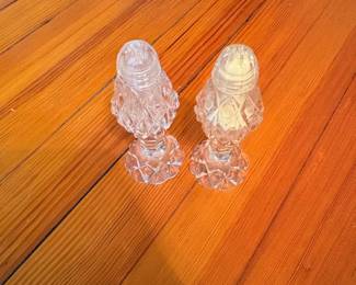 Vintage Crystal Salt and Pepper Shakers